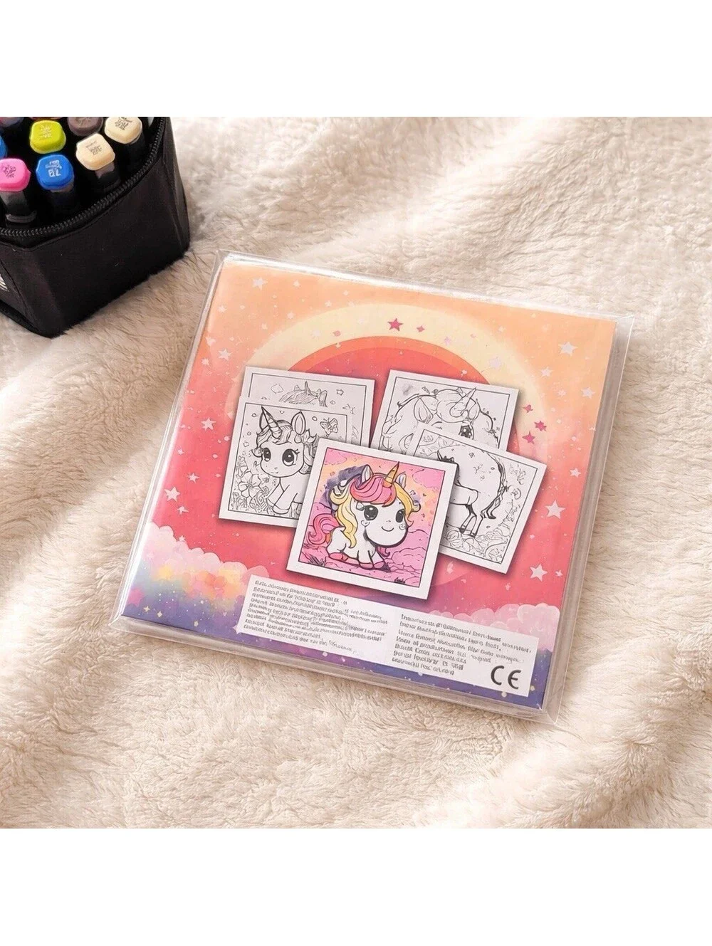 Unicorn Coloring Book Set for Kids w/ 32 Markers Art Gift Activity New
